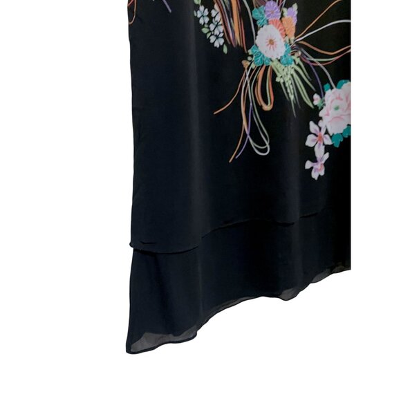 Vintage Anne Crimmins Silk Dress 16 Shift Tiers Dark Fairy Whimsygoth 100% Silk - Picture 3 of 10